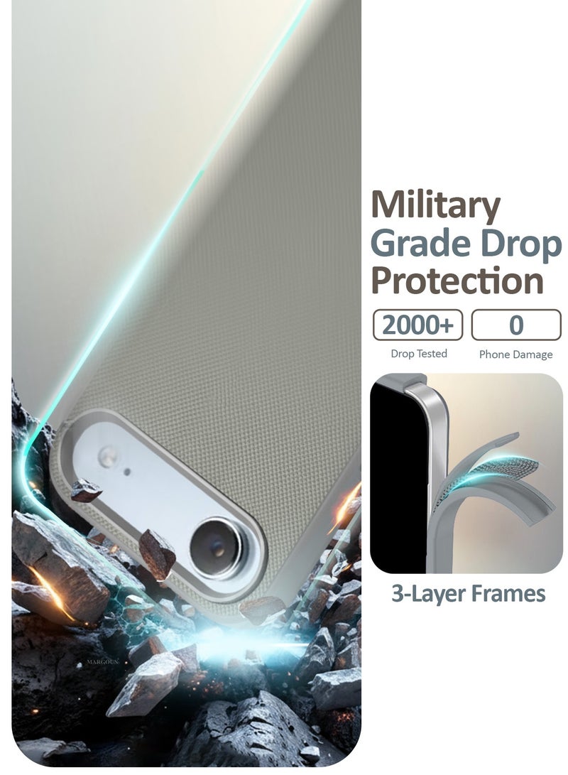 CATANES Vegan Leather Case for iPhone 17 Air - Slim Protective Back Cover with Raised Edge Screen & Camera Protection- Gray - Image 4